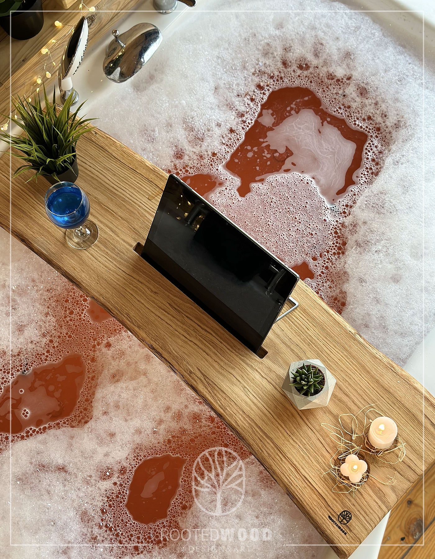 Bath Buddy, Bath Caddy, Bath Board, Jacuzzi Tray,  Bath Bridge, Shower Drink Holder, Bath Shelf, Shower Board, Live Edge, Luxury Bath, Bath Holder, Bathroom Products