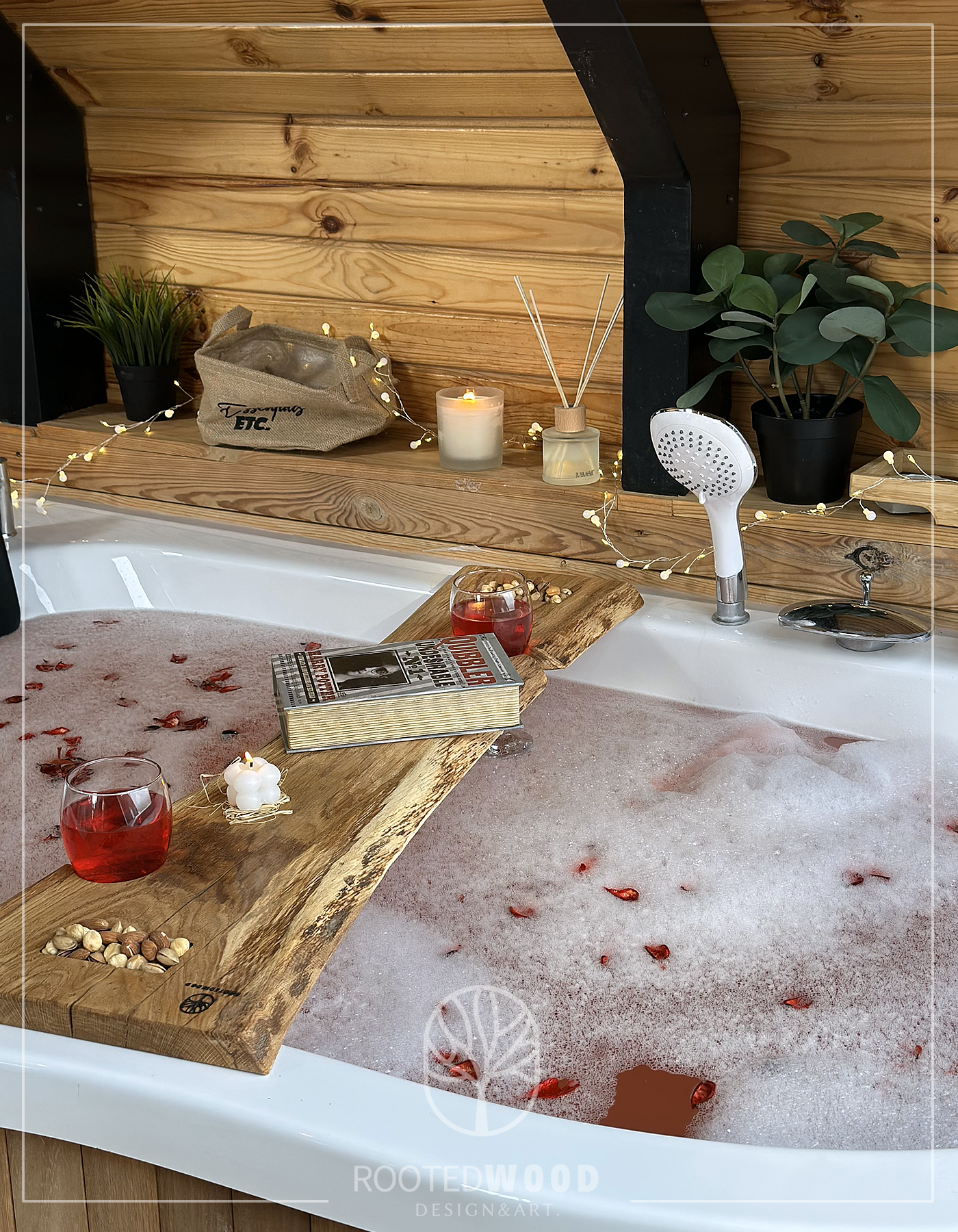 Bath Board With Towel Rail, Bath Stand With Tablet Holder, Live Edge Boards, Wooden , Shower Caddy, Bath Shelf, Jacuzzi Tray