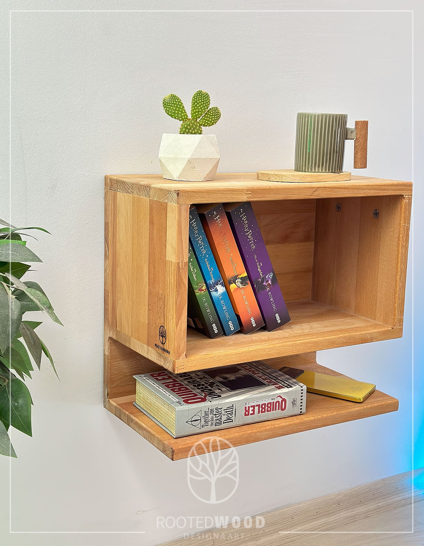 Modern Nightstand, Wooden Nightstand, Floating Shelf, Side Table, Small Nightstand, Nightstand Organizer,  Unique Nightstand, Floating Table, Wood Furniture, Rustic Nightstand, Floating Desk, Wall Mounted Shelf