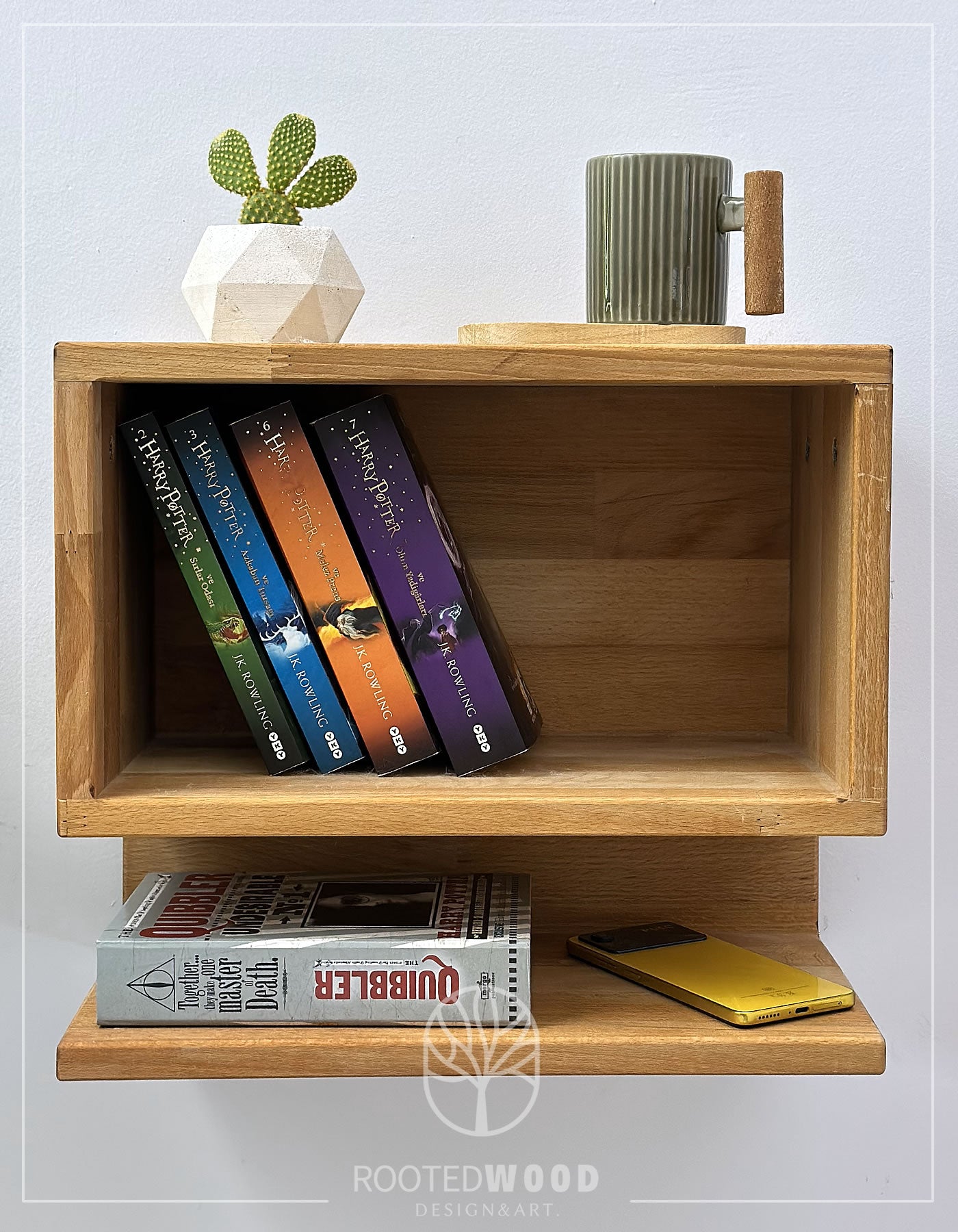 , Floating Shelf, Side Table, Small Nightstand, Nightstand Organizer, Cube Shelf, Unique Nightstand, Floating Table, Wood Furniture, Rustic Nightstand, Floating Desk, Wall Mounted Shelf