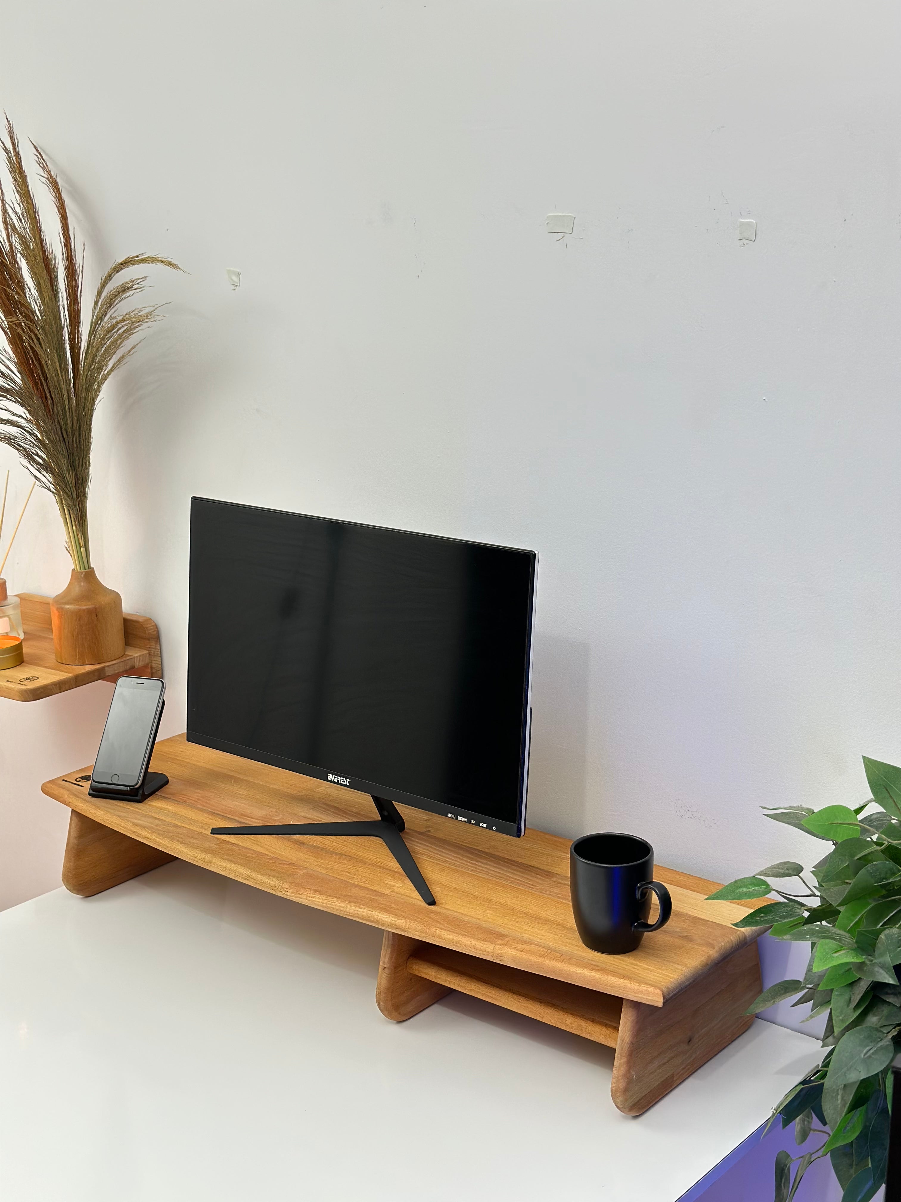 Computer Stand, Monitor Stand, Desk Organizer, Laptop Stand, Desk Shelf, Desk Accessories, Computer Desk, Wooden Stand, Stand for Monitor,, Desk Stand, Aesthetic Desk